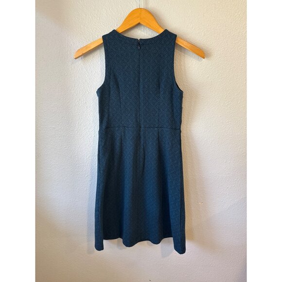 Ann Taylor Loft Petite Sleeveless Textured Blue Fit & Flare Dress Size OOP NWT - Picture 5 of 8